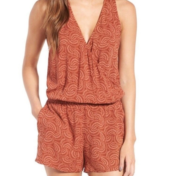 Hinge Pants - Hinge Burnt Orange Racer Back Romper